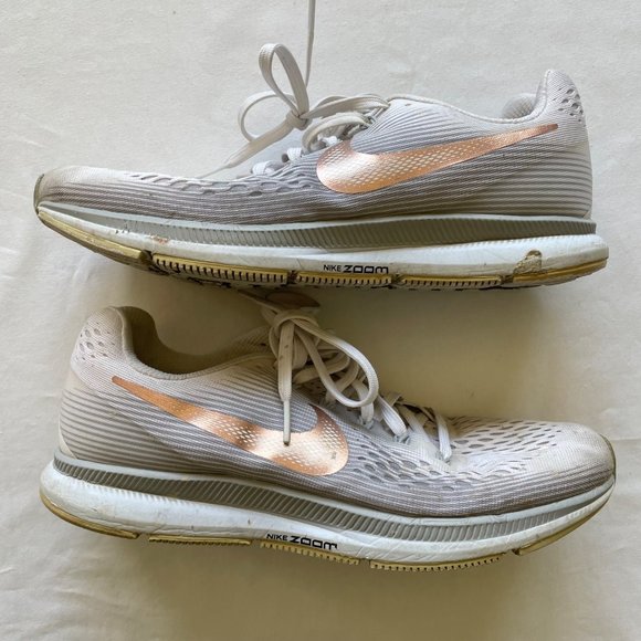 Women's Nike Air Zoom Pegasus 34 White Running Shoes Sneakers size 10 - Picture 6 of 11